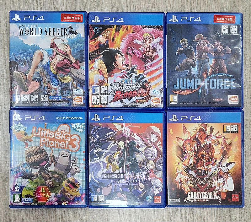 ps4 원피스 월드시커, 버닝블러드, 리틀빅플래닛3,언더나이트 인버스, 길티기어X-sign-