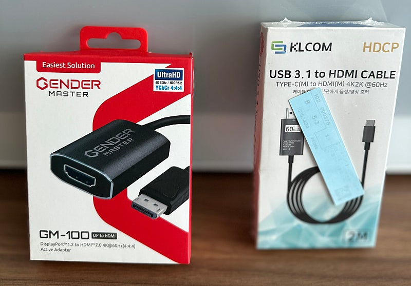 [판매] DP to HDMI / USB 3.1 to HDMI 젠더 미개봉품 일괄