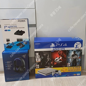 PS4 슬림 +패드 2개 + 충전거치대 + 500GB SSD + 게이밍헤드셋 일괄 팝니다.