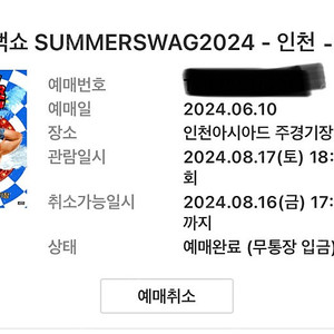 싸이 흠뻑쇼 인천 8/17 지정석R 2연석 통로