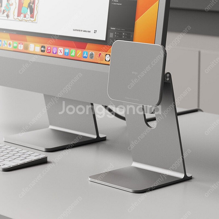 엘라고 아이패드 마그네틱 스탠드 실버--3