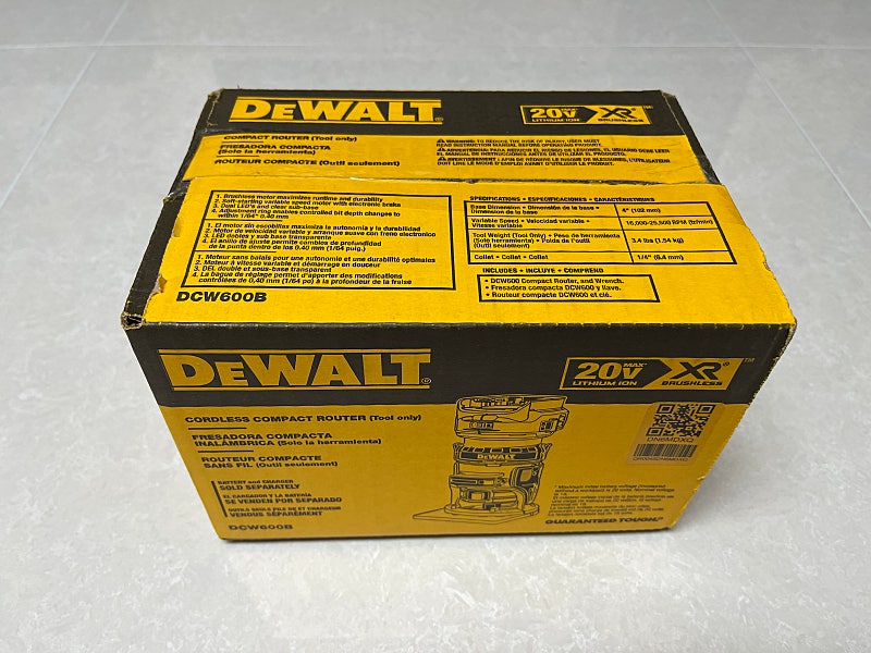 DeWALT 디월트 20V MAX XR Compact Router 무선 트리머 라우터 DCW600B