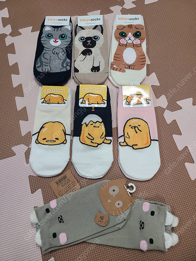 Kikiya 양말 gudetama 구데타마 에그 발목 여성 어린이 양말 8켤레 세일 ! 만원