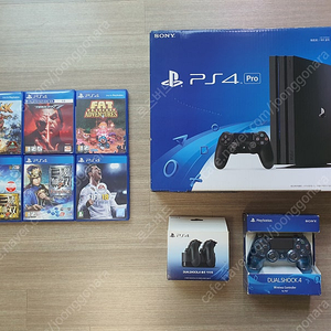 PS4 pro 1TB 7018B + 듀얼쇼크4(거치대 포함) + 플스4 게임 타이틀(6개) 판매