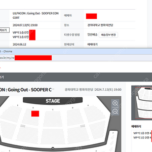 릴파 콘서트 토요일 D구역 4열명당 2연석 양도합니다