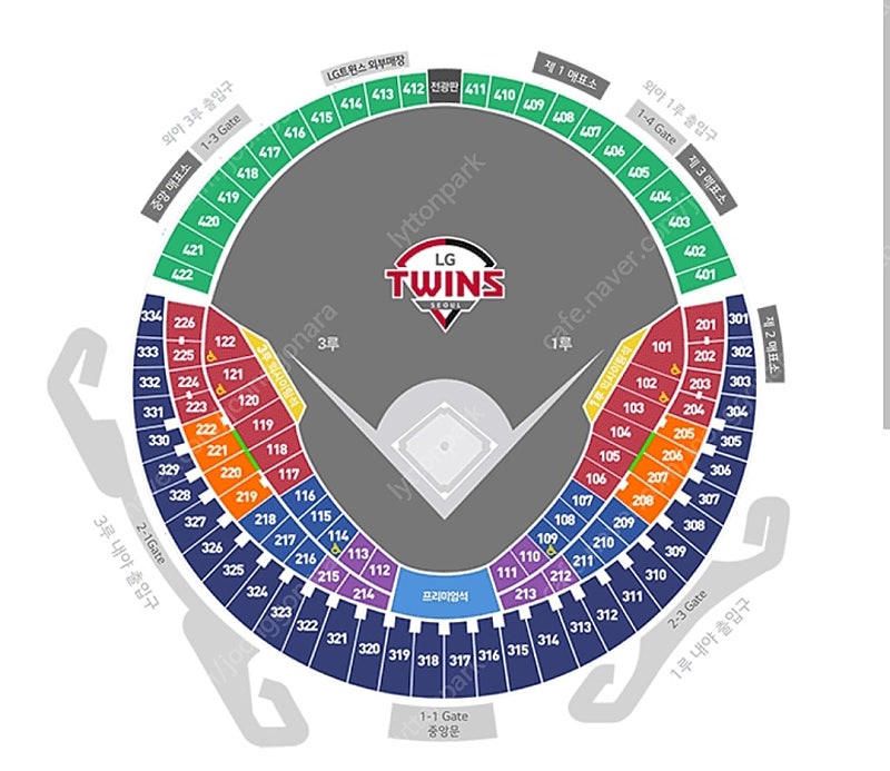 6월 15일(토) LG-롯데 3루석 네이비 320블록 2연석