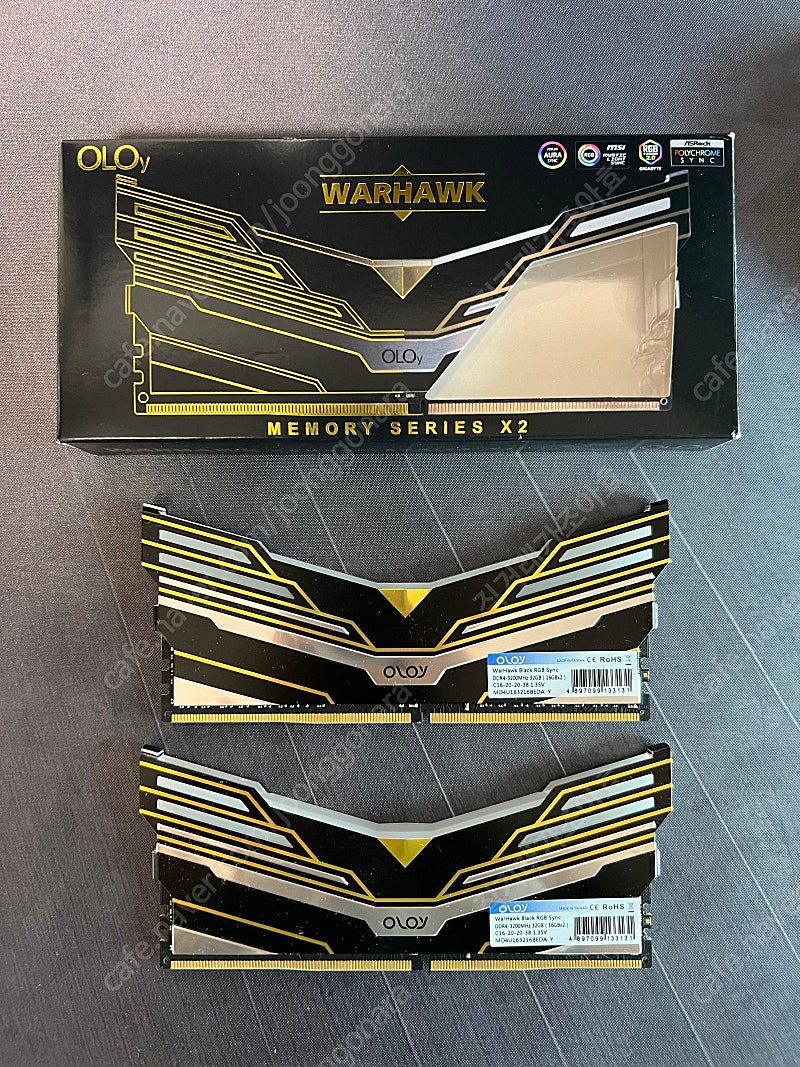 DDR4 Oloy Warhawk Black RGB 32GB(16gb x2) 3200 CL16풀박스 국내정품