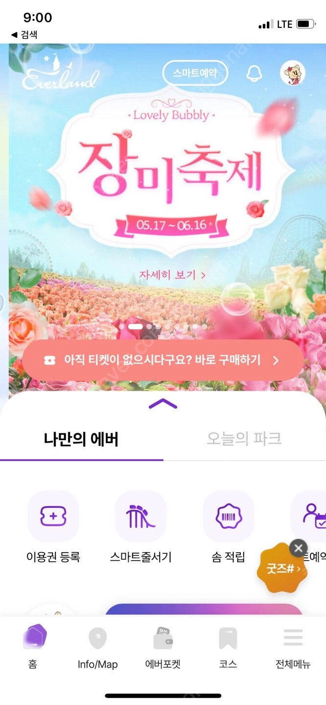 에버랜드 종일권 6월16일(일) 당일권 4장