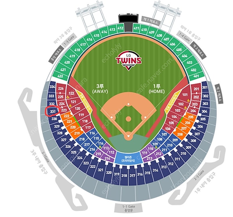 (6월16일) LG vs 롯데_3루 네이비 331블럭 9열 2연석