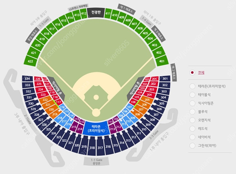 6월16일(일) LG 트윈스 vs 롯데 자이언츠 1루 블루석 210블럭 통로 2연석