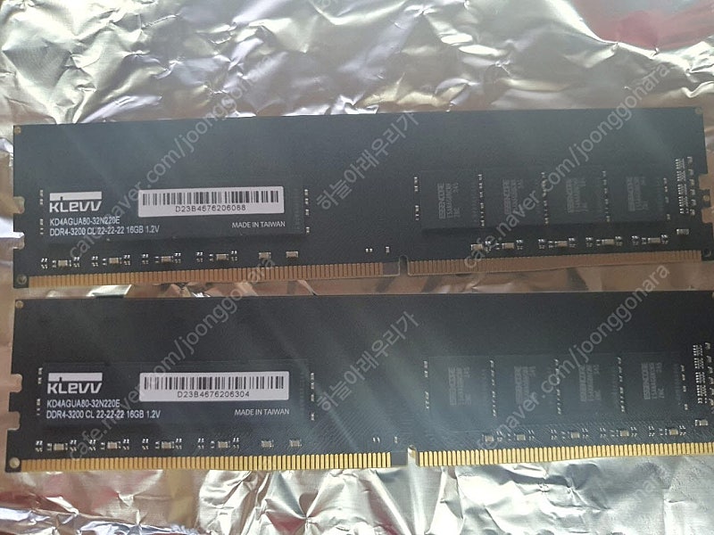 미사용 KLEVV DDR4 3200 16x2 32g