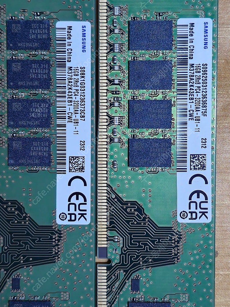 데스크탑용 삼성 DDR4 3200 16G 양면 2개 / 삼성 DDR4 3200 8G (2023년도 제품)(서울)