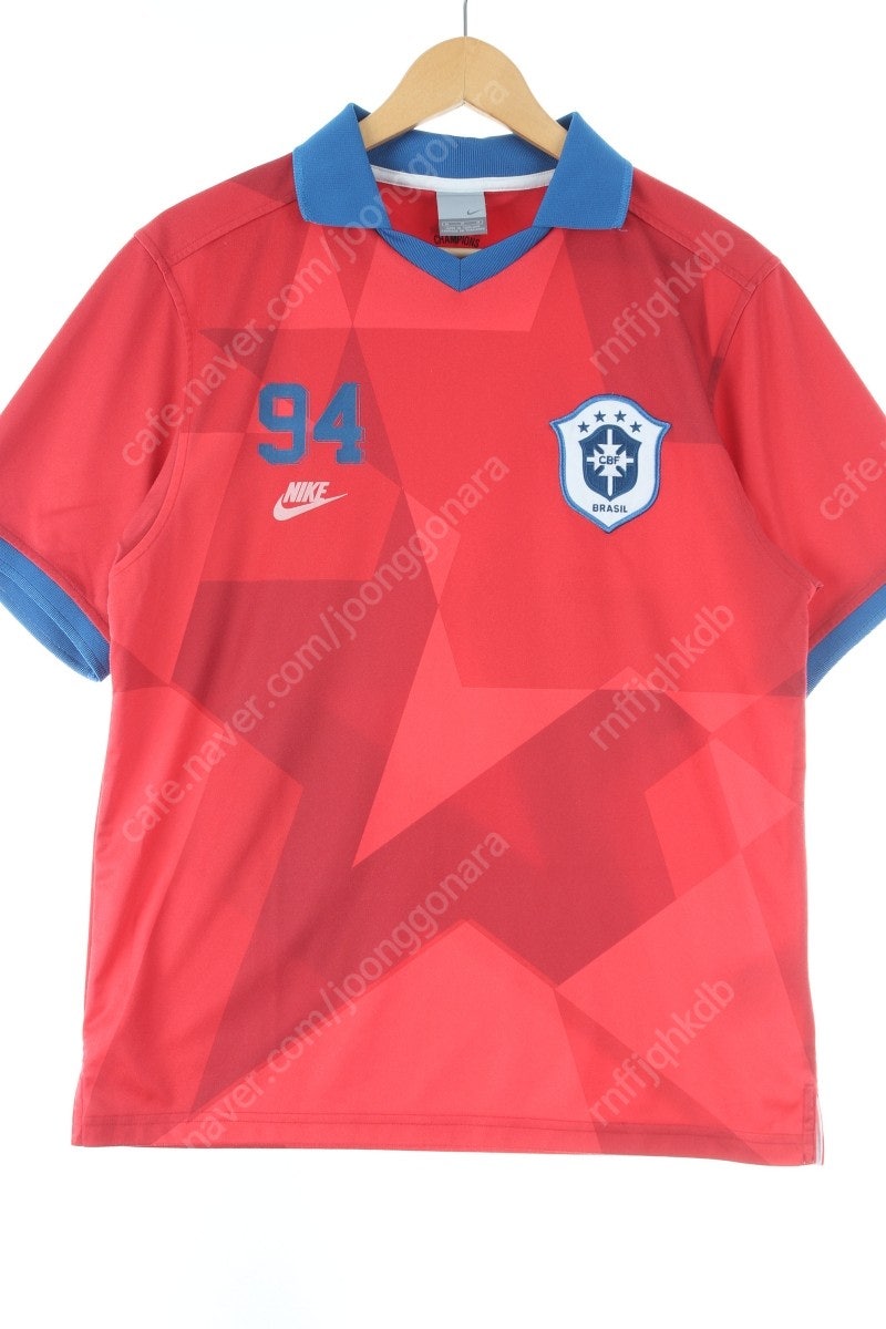 (M-L) 나이키 반팔 카라 티셔츠 레드 브라질 루즈핏 한정판