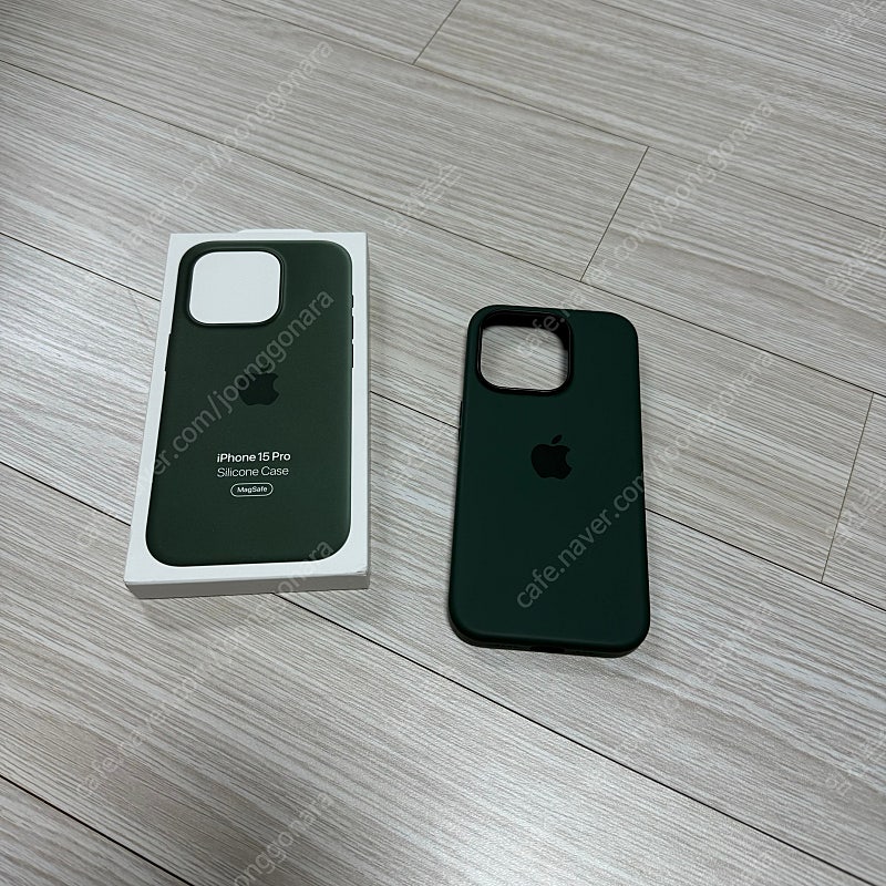 애플 정품 아이폰 15 프로 실리콘 케이스 딥그린
