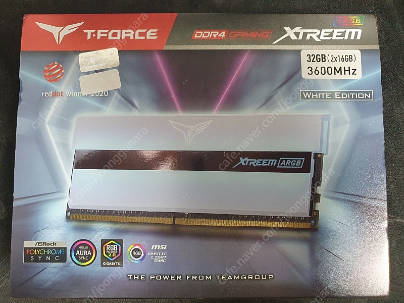 t-force xtreem white ddr4 cl18 3600mhz 32gb 팝니다