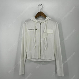 골지 크롭 후드집업 (M size / WHITE)