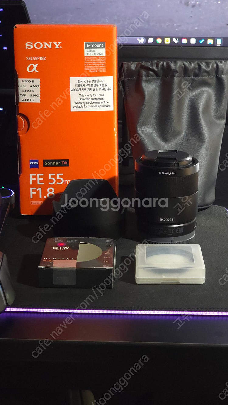 Sony sel55f18z 렌즈 풀박스 + B+W 49...--0