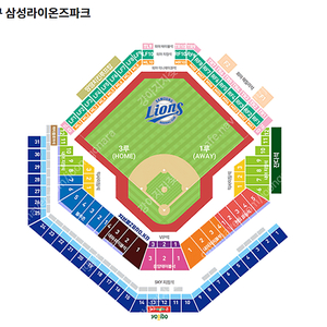 6월 18일(화) 삼성 라이온즈 vs SSG 랜더스 블루존 3-7구역 2연석