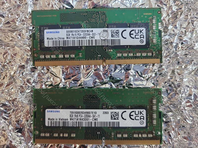 삼성 노트북 램 DDR4 8G 3200AA * 2개 4.5만(택포)