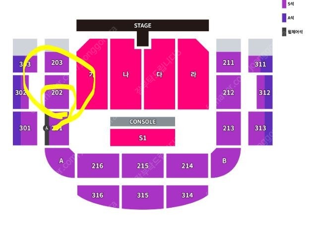 (원주,저녁) 나훈아 콘서트 2층 202구역 02열 통로석옆