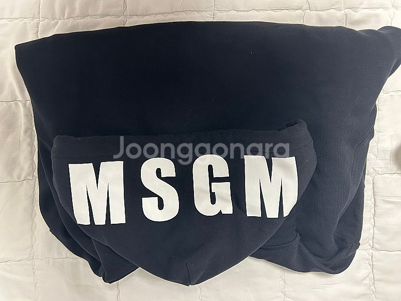 MSGM 빅로고 후드 티셔츠 남성 XL 블랙--0