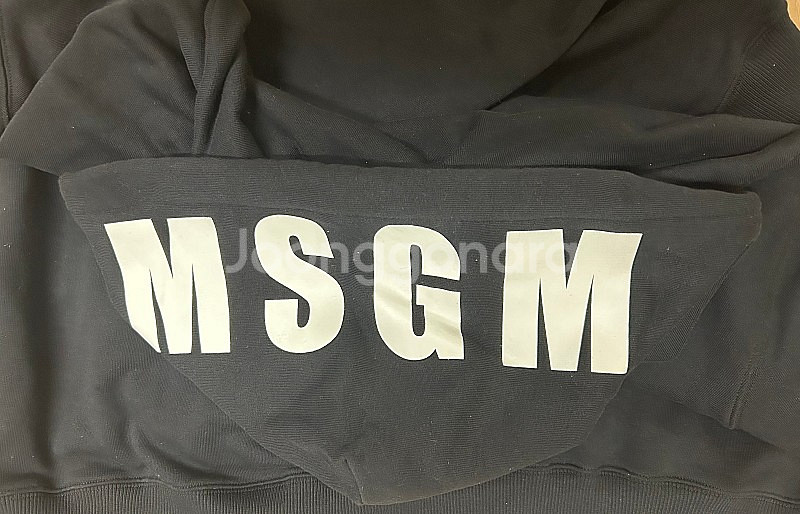 MSGM 빅로고 후드 티셔츠 남성 XL 블랙--1