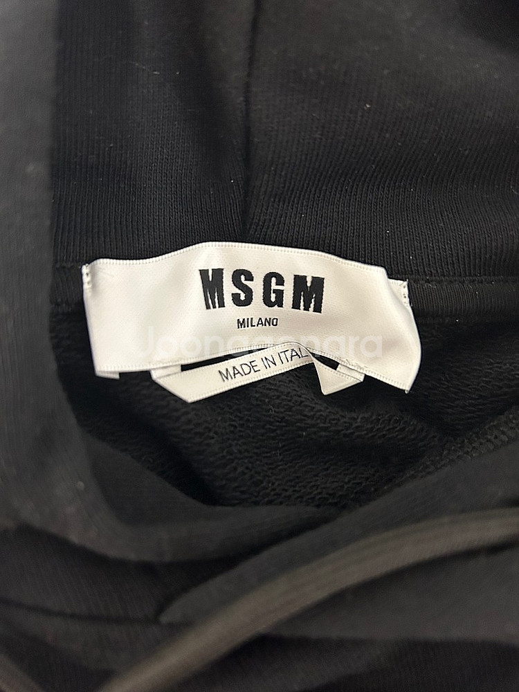 MSGM 빅로고 후드 티셔츠 남성 XL 블랙--2