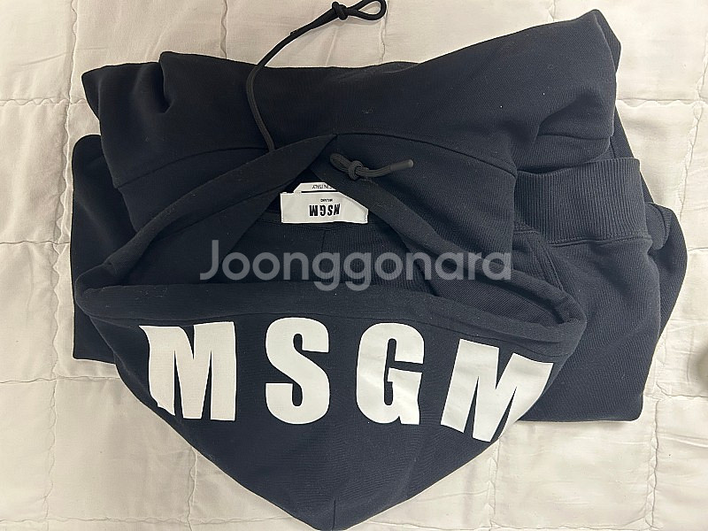 MSGM 빅로고 후드 티셔츠 남성 XL 블랙--8