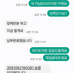 01056194873 3591062190081 농협 진유현 대납 3자사기