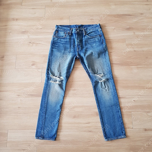 리바이스 501S. Skinny vintage destroyed jean. 501스키니 빈티지 디스트로이드 워싱진. 탭32(실 31사이즈)