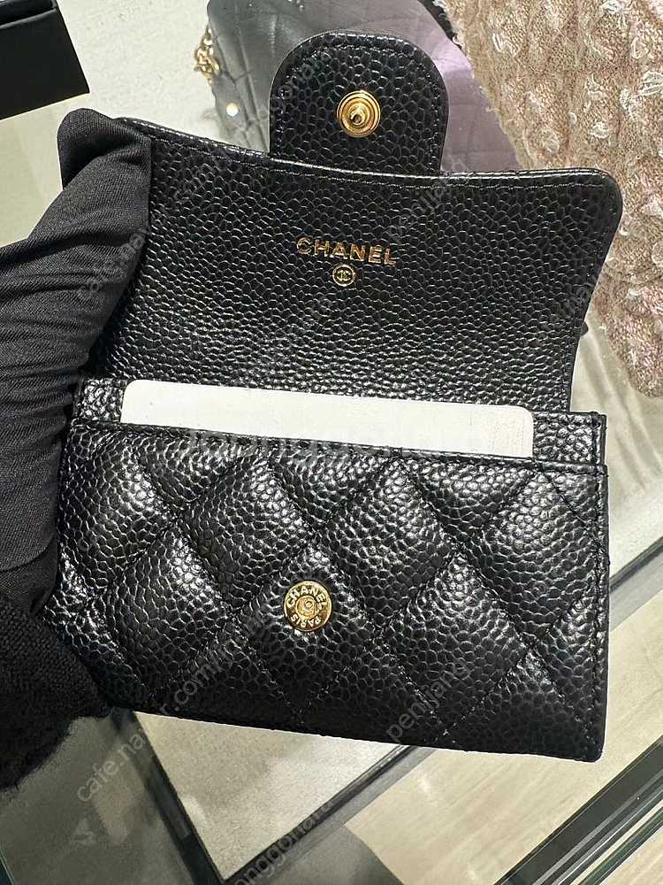 (6/8구매) 샤넬 클래식 카드 지갑 홀더 그레인드 카프스킨&골드--6