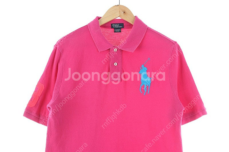 (L) 폴로 랄프로렌 반팔 카라 티셔츠 핑크 빅포니 아...--2