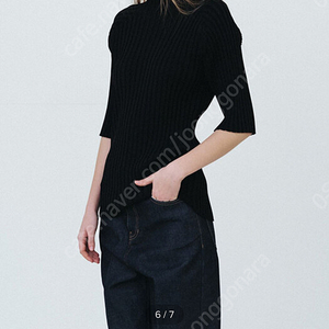 새제품 le917 le17 RIBBED MOCK NECK HALF SLEEVES TOP