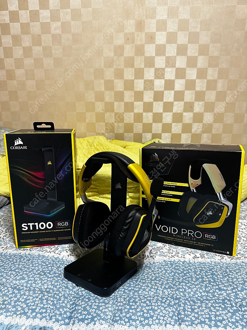 커세어 보이드프로 rgb + st100 헤드셋 거치대 팝니다