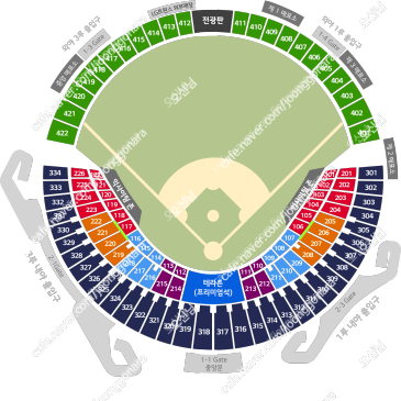 6/23(일) kt 위즈 vs LG 트윈스 1루 네이비석 4연석