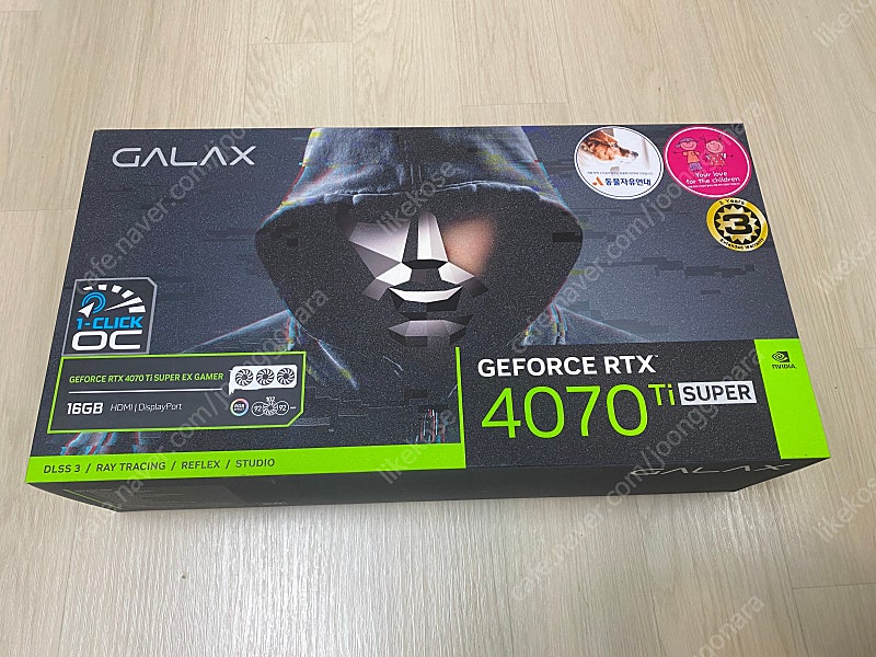 갤럭시 GALAX 지포스 RTX 4070 Ti SUPER EX GAMER BLACK OC D6X 16GB 미개봉 팝니다