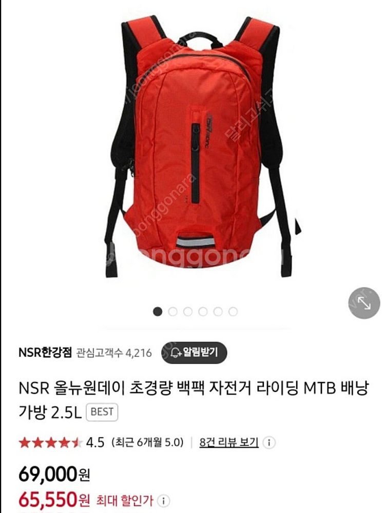 NSR 올유원데이 2.5L 자전거 등가방 초경량 백팩--1