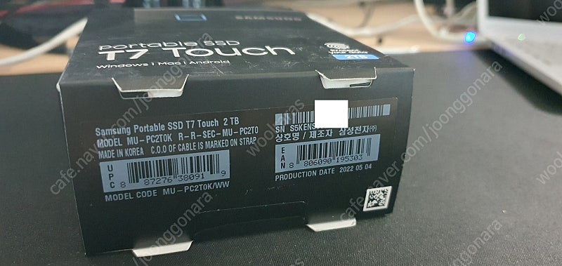 [미개봉] 삼성 외장 SSD T7 Touch 2TB (파우치포함) 팝니다.