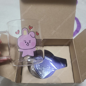 방탄 bt21 베이비 쿠키 유리머그 코스터세트