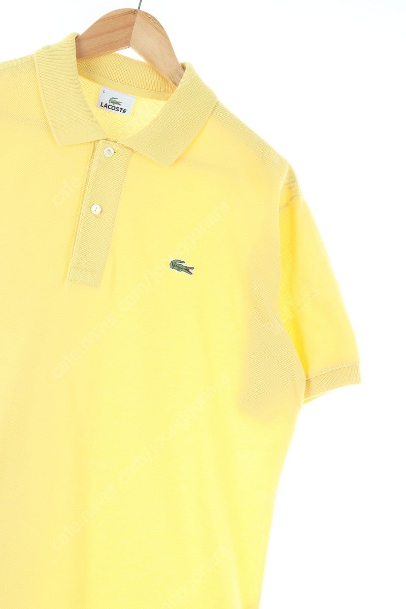 (XL) 라코스테 반팔 카라 티셔츠 노랑 면 아메카지 박시핏