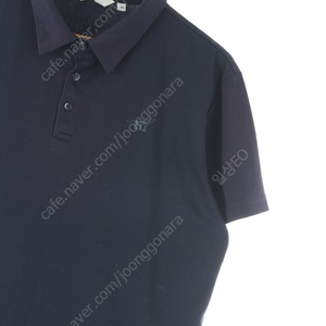 (L) 헨리코튼 반팔 카라 티셔츠 블랙 골프 기능성 루즈핏