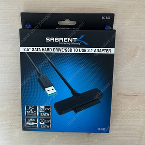 SABRENT USB 3.0 sata 외장하드 어댑터 컨버터 미개봉 택포