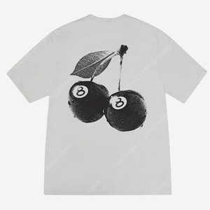 (새제품 XL)스투시 체리 8볼 반팔 티셔츠 포그 그레이 /블랙