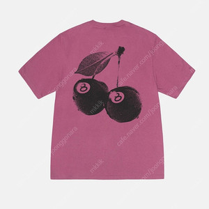 (새제품 S M L)스투시 체리 8볼 반팔 티셔츠 베리 핑크