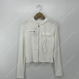 골지 크롭 후드집업 빈티지 Y2K (M size / WHITE)