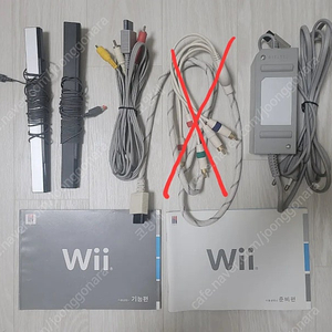 닌텐도 wii 위 전원아답터,av케이블,메뉴얼,받침대,센서바,리모컨커버,av젠더 팝니다.