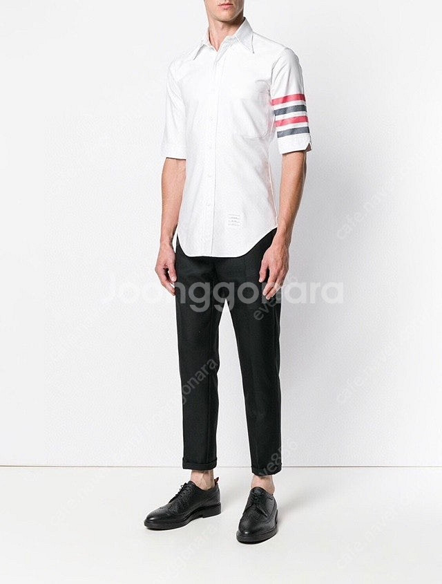 톰브라운 사선 반팔 셔츠 남방--1