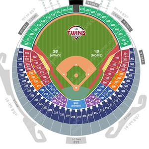 6월 26일 LG 대 삼성 3루 네이비석 326블럭 2연석 정가 양도