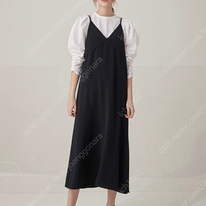 비뮤즈맨션/Back point layered dress - Navy