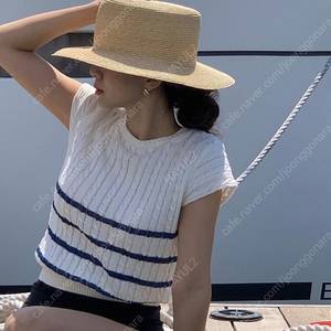 더바넷 white breton knit sweater